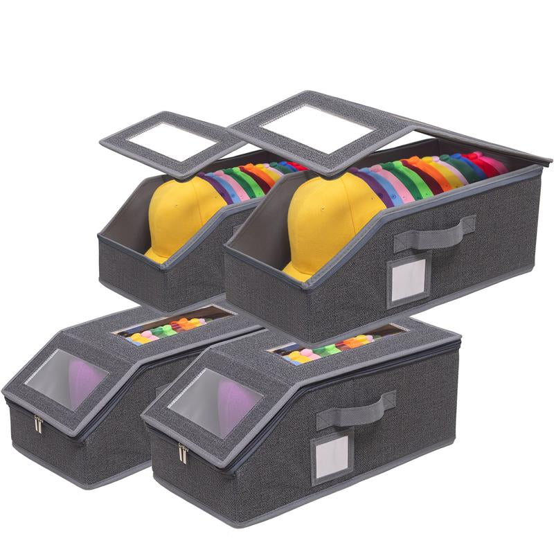 Stackable Hat Storage for Baseball Caps, 2 PCS Hat Storage Boxes for Closet, Holds up to 30 Caps with Cardboard, Hat Organizer for Women & Men Meaningful Gifts for Christmas