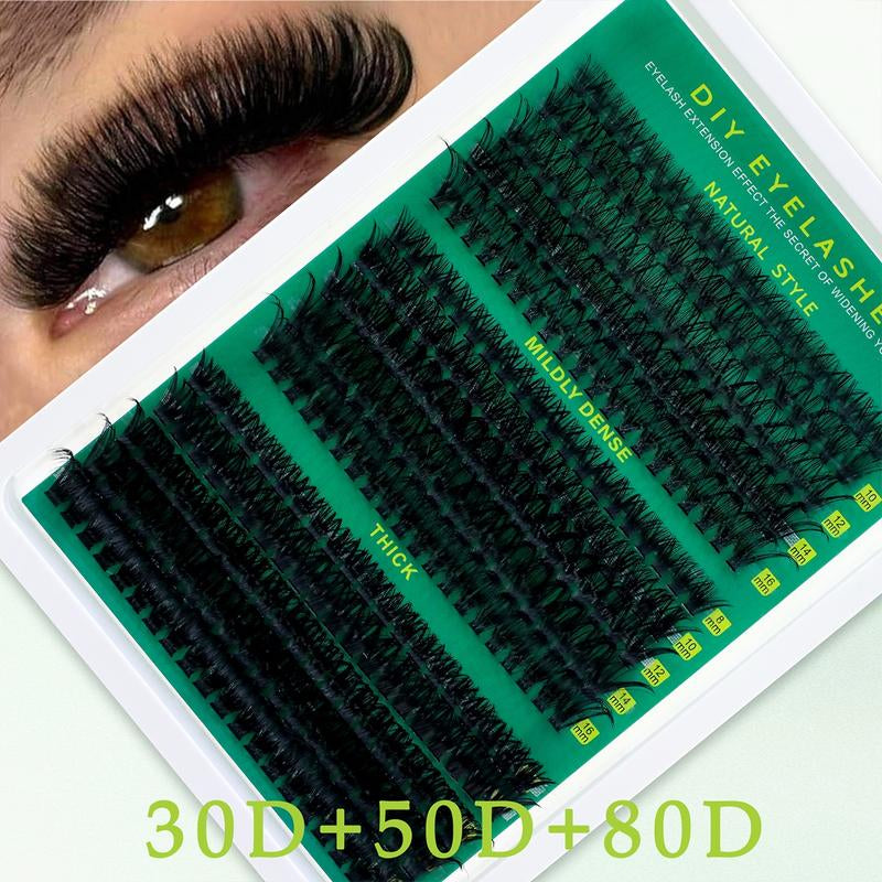 D-Curved Design Multi-Style False Eyelashes - High-Volume DIY Eyelash Extension Kit with Adhesive, Sealant & Application Tools - Easy DIY Application Perfect for Daily Use & Parties
