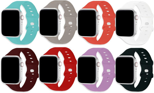 8 Pack Watch Band for 38Mm 40Mm 42Mm 44Mm Watch,Soft Sport Bands Replacement for Iwatch All Series and Ultra