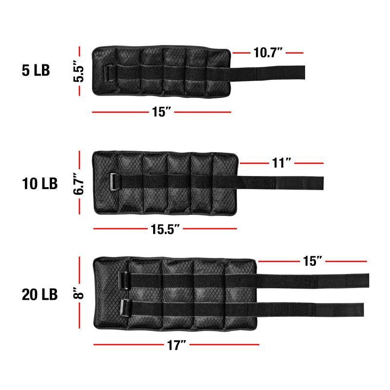 Fuel Pureformance Adjustable Wrist/Ankle Weights, 10-Pound Pair (20 Lb Total)