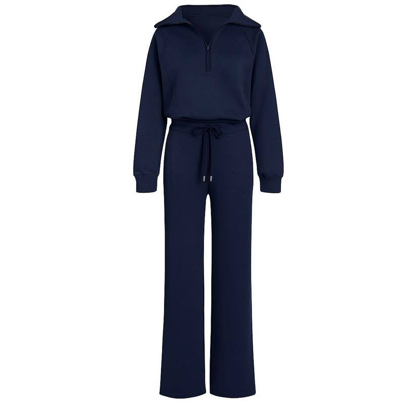 2 Piece Outfits 2025 Fall Fashion Airport Wide Leg Pants Lounge Set Leisure Travel Vacation Clothes Sweatsuits Workout Set for Gym Stuff Women Autumn Winter