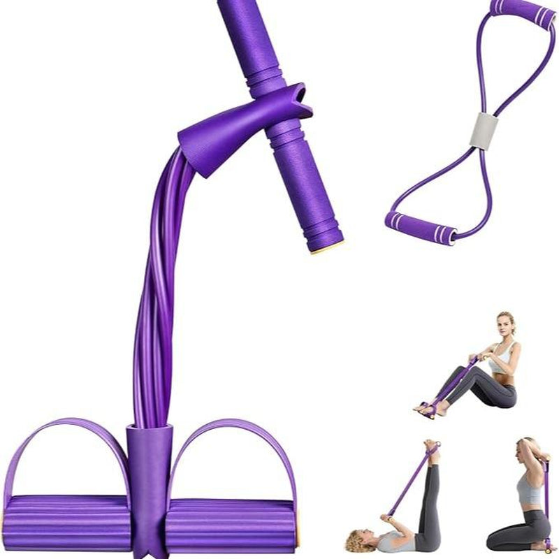 21 Fitness Resistance Bands, 2025 Upgraded Stretching Bands, 6 Tubes Pedal Ankle Puller, AB Training, Total Body Sculpting, Home Fitness Equipment