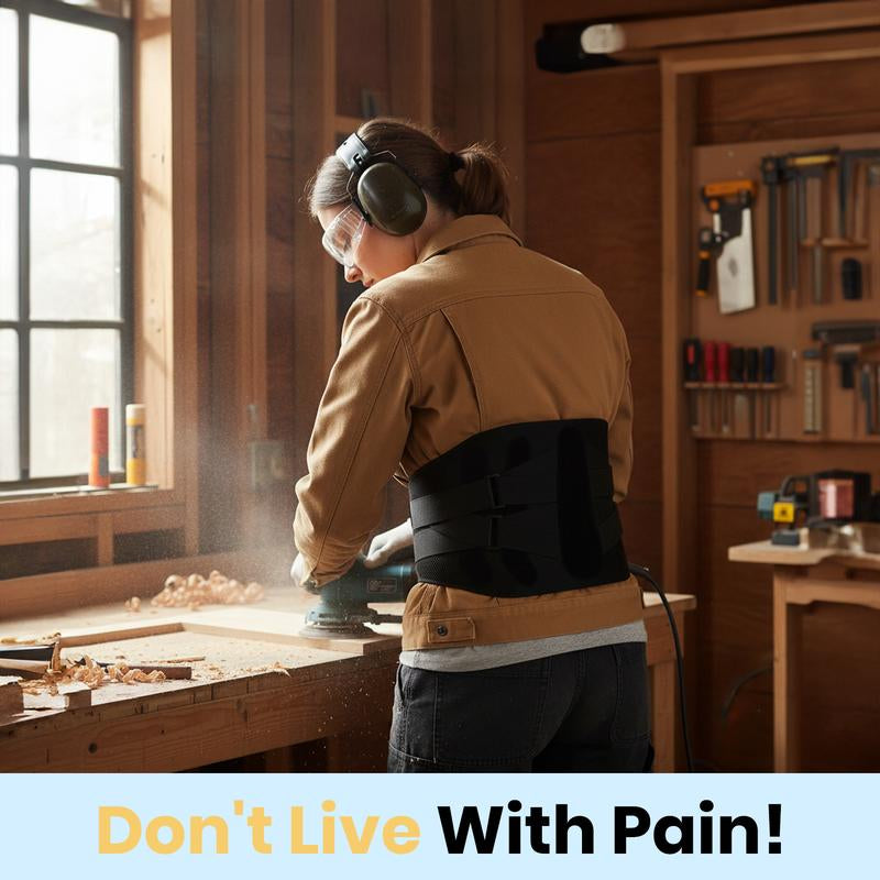 Back Brace Support Belt-Lumbar Support Back Brace for Back Pain, Sciatica, Scoliosis, Herniated Disc Adjustable Support Straps-Lower Back Brace with Removable Lumbar Pad for Men & Women