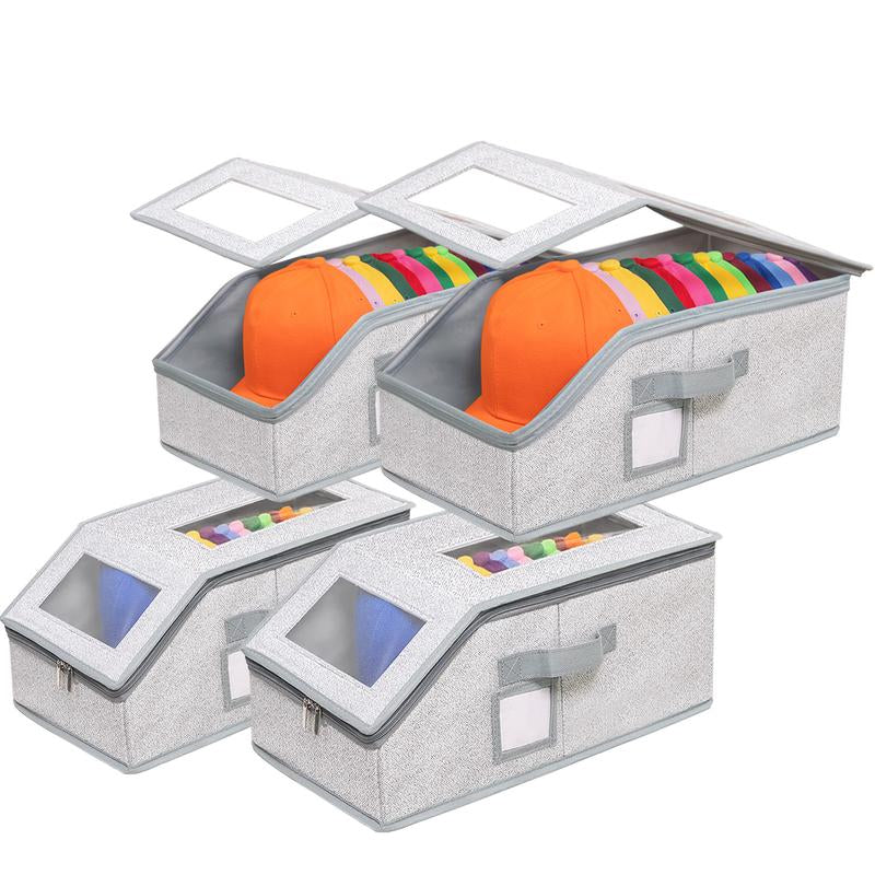 Stackable Hat Storage for Baseball Caps, 2 PCS Hat Storage Boxes for Closet, Holds up to 30 Caps with Cardboard, Hat Organizer for Women & Men Meaningful Gifts for Christmas