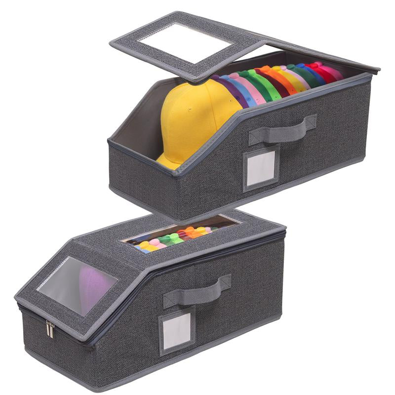 Stackable Hat Storage for Baseball Caps, 2 PCS Hat Storage Boxes for Closet, Holds up to 30 Caps with Cardboard, Hat Organizer for Women & Men Meaningful Gifts for Christmas