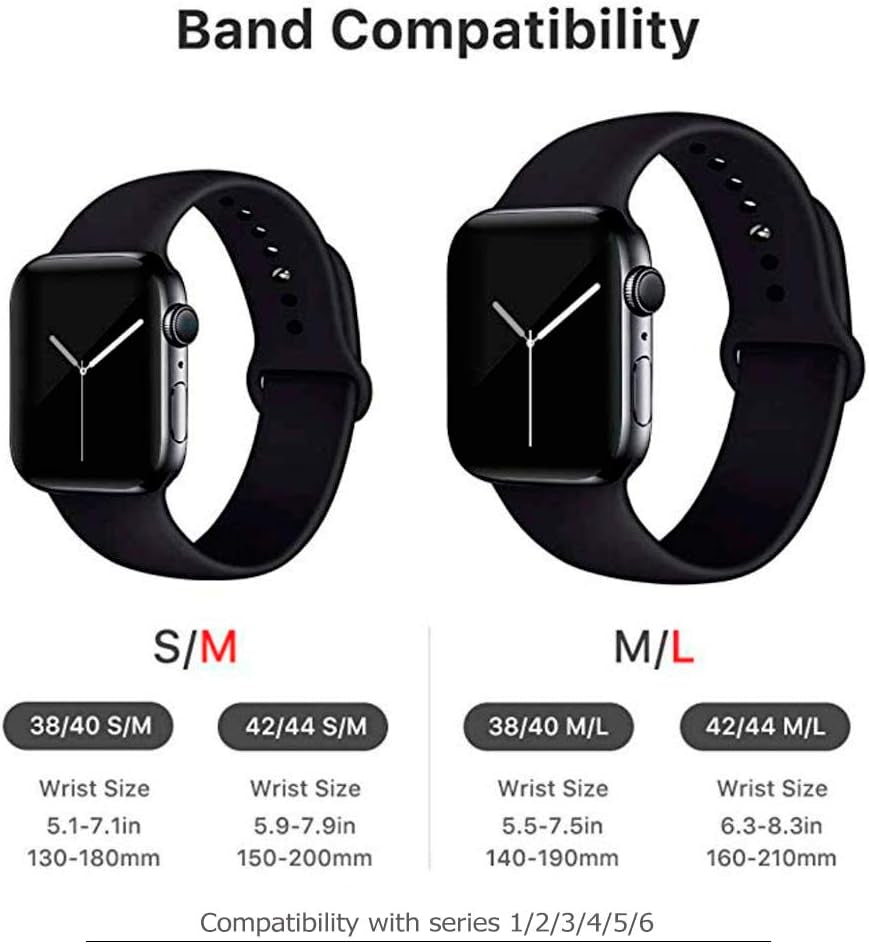 8 Pack Watch Band for 38Mm 40Mm 42Mm 44Mm Watch,Soft Sport Bands Replacement for Iwatch All Series and Ultra