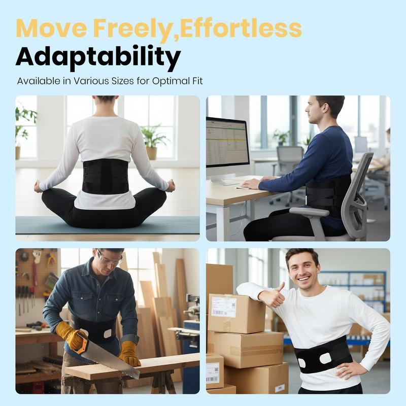 Back Brace Support Belt-Lumbar Support Back Brace for Back Pain, Sciatica, Scoliosis, Herniated Disc Adjustable Support Straps-Lower Back Brace with Removable Lumbar Pad for Men & Women