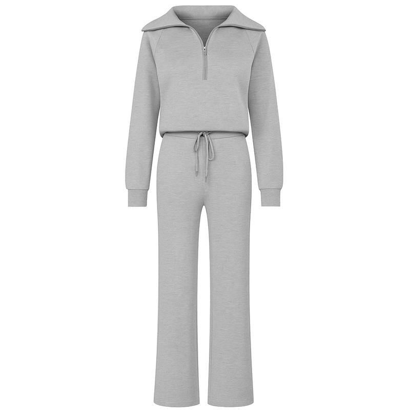 2 Piece Outfits 2025 Fall Fashion Airport Wide Leg Pants Lounge Set Leisure Travel Vacation Clothes Sweatsuits Workout Set for Gym Stuff Women Autumn Winter