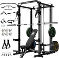 PPC-P3 Power Cage with Optional LAT Pulldown/Cable Crossover, 1200LB Squat Rack for Home & Garage Gym, with Weight Storage Rack and More Training Attachments, Astm-Certified