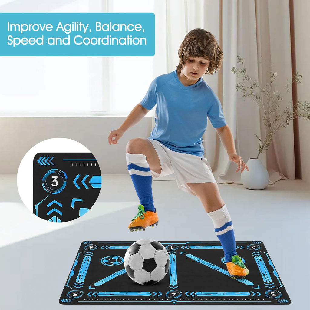 Soccer Training Mat, Football Footstep Mat, Footstep Equipment for All Levels and Ages to Improve Speed, Good Gift for Football Lover
