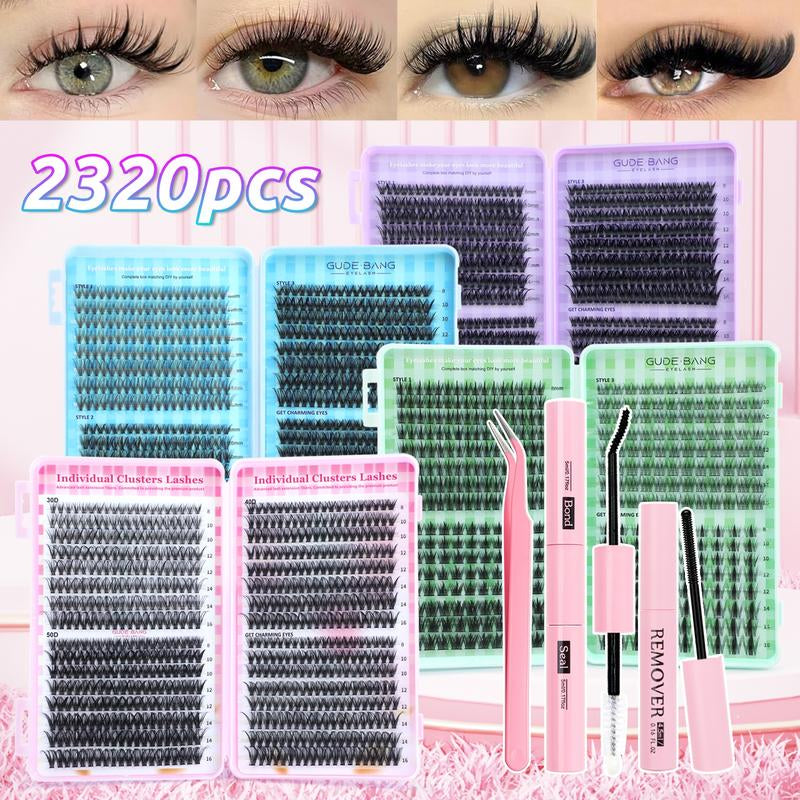 D-Curved Design Multi-Style False Eyelashes - High-Volume DIY Eyelash Extension Kit with Adhesive, Sealant & Application Tools - Easy DIY Application Perfect for Daily Use & Parties