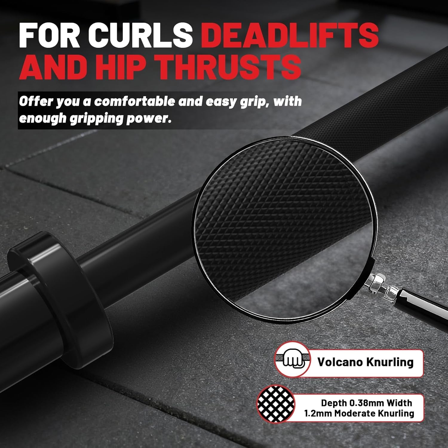 Olympic Barbell, 4Ft/4.9Ft/6Ft/6.2Ft Short Barbell for Strength Training and Technique Adjusting, 2 Inch Olympic Bar with Volcano Knurling Spin Sleeves Comfortable Grip for Bench Press Curls Deadlifts Home Gym Beginner