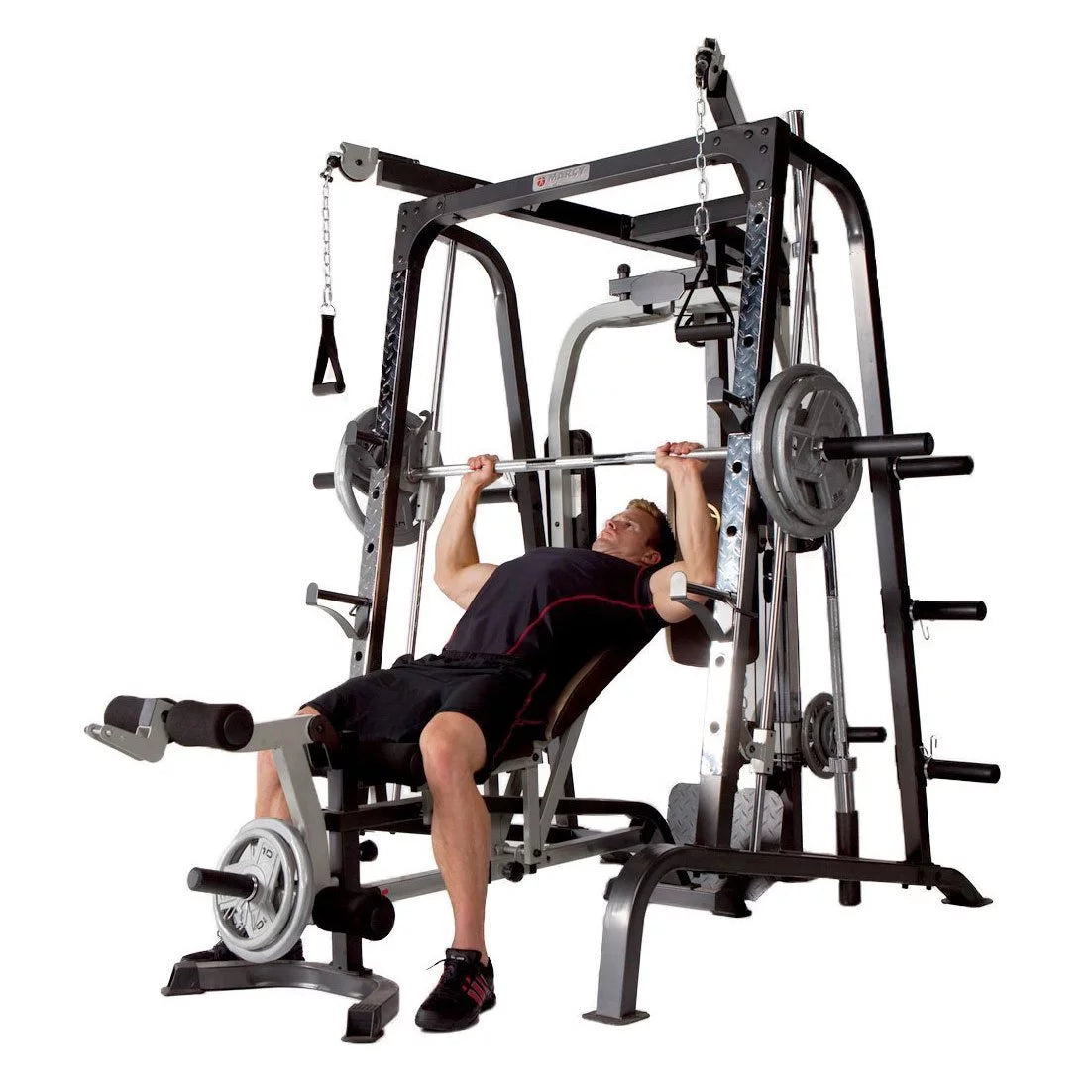 Diamond Elite Olympic Smith Cage Machine, Plate Loaded Home Gym Total Body Workout Machine (MD-9010G)