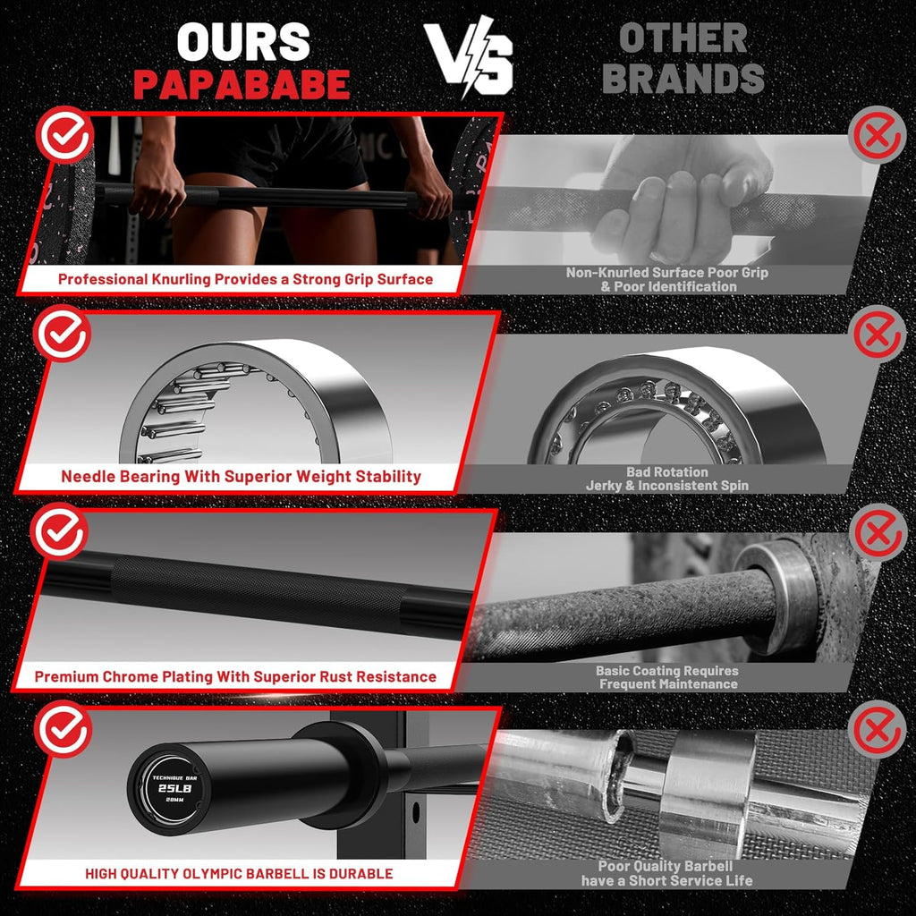 Olympic Barbell, 4Ft/4.9Ft/6Ft/6.2Ft Short Barbell for Strength Training and Technique Adjusting, 2 Inch Olympic Bar with Volcano Knurling Spin Sleeves Comfortable Grip for Bench Press Curls Deadlifts Home Gym Beginner