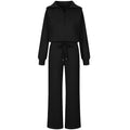 2 Piece Outfits 2025 Fall Fashion Airport Wide Leg Pants Lounge Set Leisure Travel Vacation Clothes Sweatsuits Workout Set for Gym Stuff Women Autumn Winter