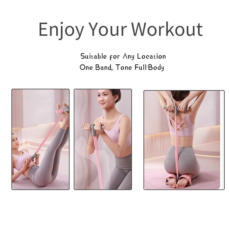 Heeiyoga Upgrade Stretching Gear Home Sports Pedal Tensioner,Multi-Functional Exercise, Sit-Up Assistant, Tension Rope, Yoga Fitness, Abdominal Muscle Vest Line, at Home Gym Arm ABS Workout Equipment Pink Tummy Exercise Equipment Tummy Exercise Equipment